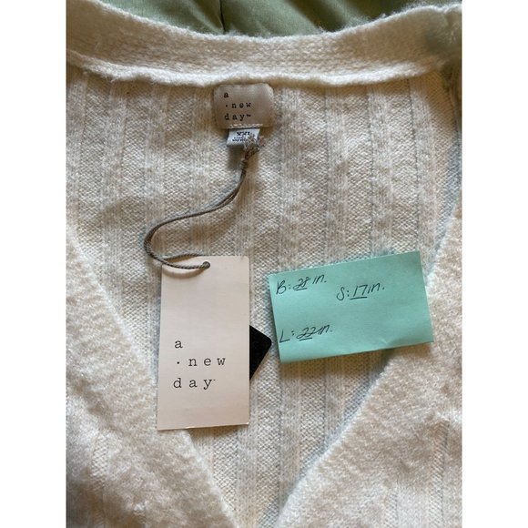 Women's Button-Front Cardigan - A New Day Cream XXL - Picture 5 of 7